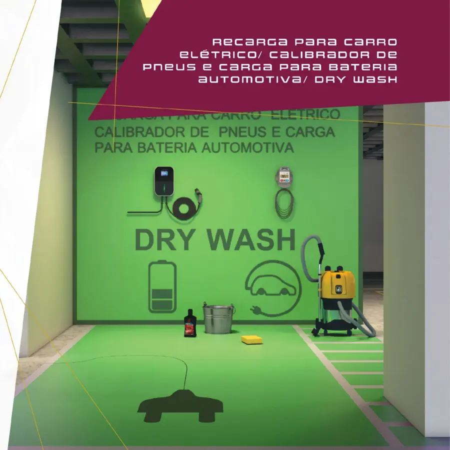 Recarga para carro elétrico e dry wash